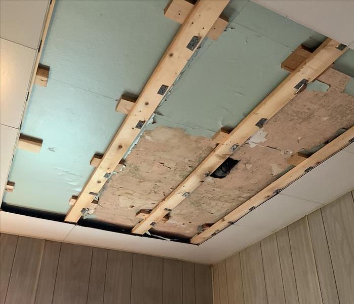 storm damaged ceiling